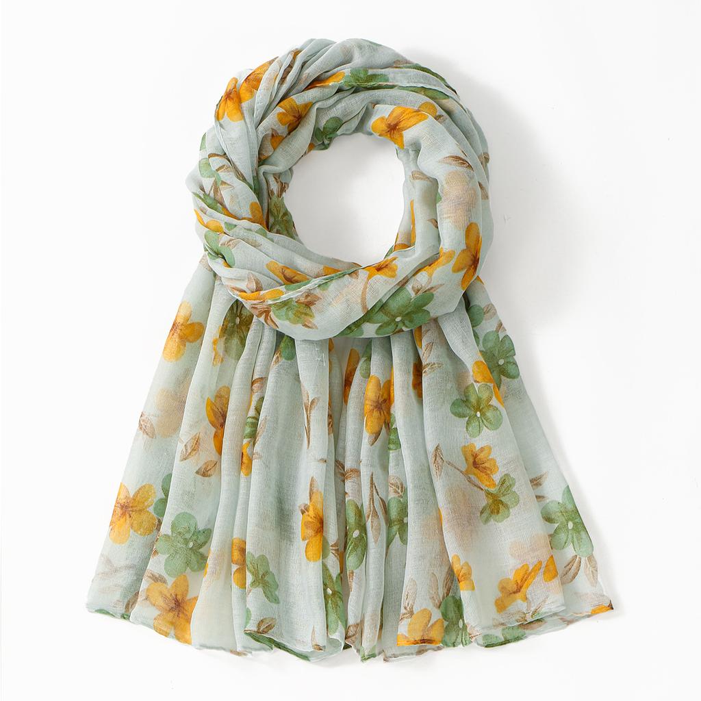 Модный и универсальный шарф нового стиля с балийским цветочным принтом, европейская и американская женская дорожная декоративная шаль, пляжное полотенце