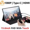 Raspberry Pi 15,6" FHD 1080P сенсорный экран, совместимость с Type-C/HDMI
