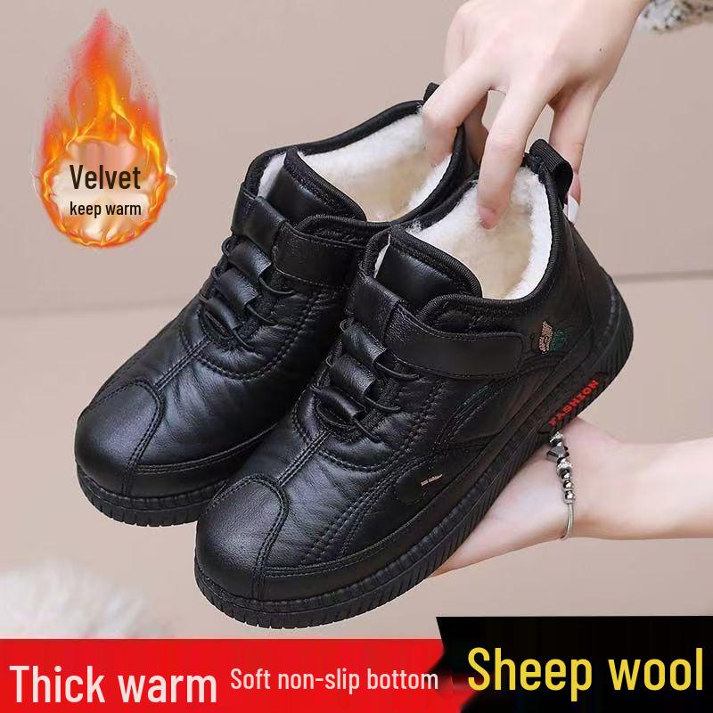2025 Beijing Women's Non-Slip Winter Cotton Snow Boots with Velvet High Heel