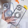 Прозрачный мягкий чехол Apple 14 ProMax с алмазным блеском, гальванизированный, для iPhone 12/13