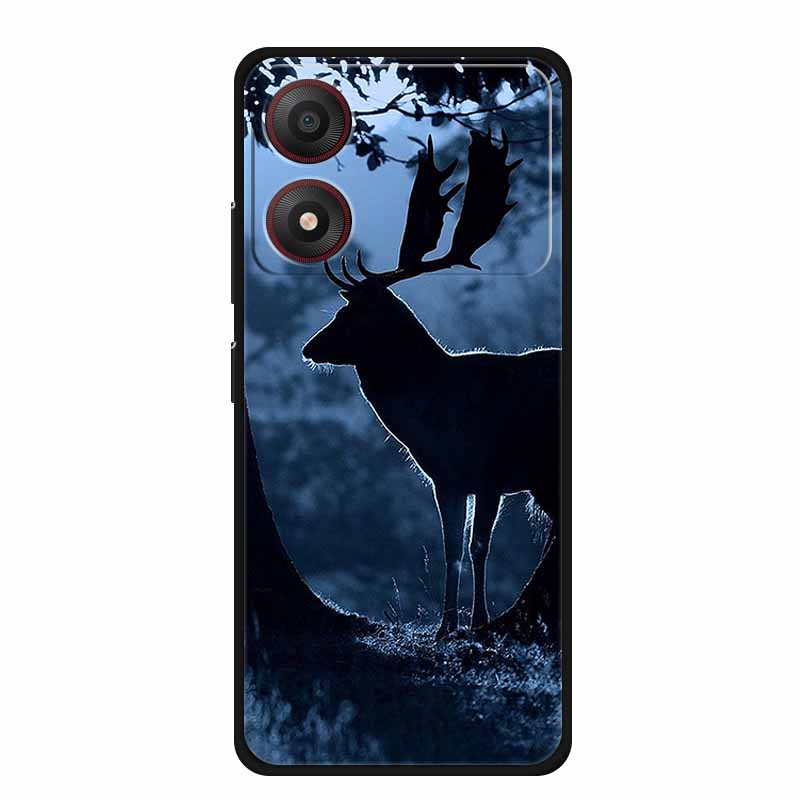 For ZTE Blade A34 4G Case Soft Silicone TPU Lovely Painted Back Cover for ZTE Blade A 34 Black Bumper for BladeA34 Protector Cat