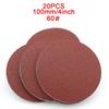 20 Pack 4inch100mm Sandpaper Disks for High Performance For Round Polishing