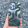 Роскошный Черно-Золотой Змеиный Чехол для Телефона для IPhone 16 15 14 Plus 13 12 Pro Max 13 Mini 11 Уникальные Драконьи Ударопрочные Лазерные Чехлы