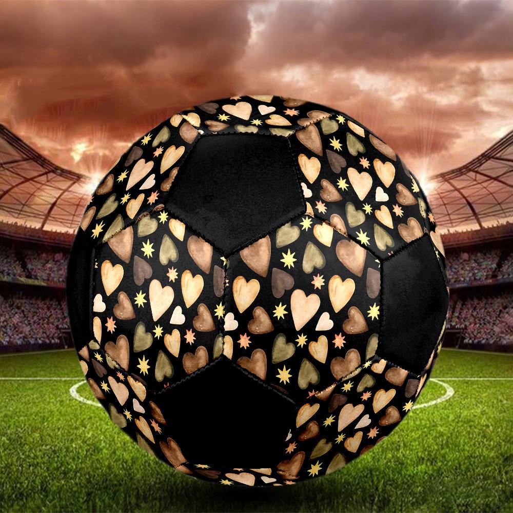 1PC Heart Star Soccer Ball Size 5 Football Machine Sewn Indoor/Outdoor Universal Football Gift W5
