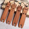 Flat Book Marker Wooden Cartoon Cat Bookmarks for Lovers, Natural Wood Marker, Cute Pet Lover Gift Bookmark Kitten Art Craft Bookmark,