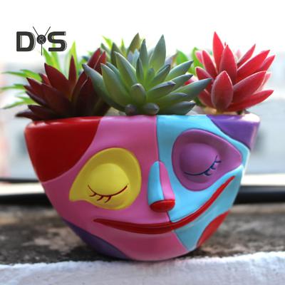 Абстрактная радужная голова, горшок для растений с уникальным лицом, высокая прочность, украшение для цветочного горшка для дома и улицы