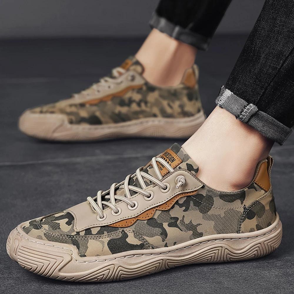 Новые мужские повседневные парусиновые туфли мужские кроссовки летние дышащие камуфляжные мокасины для прогулок на открытом воздухе нескользящие балетки zapatos de hombre