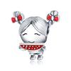 925 Silver Cute Melon-eating Little Girl String Beads DIY Style Jewelry Accessories Bracelet Beads