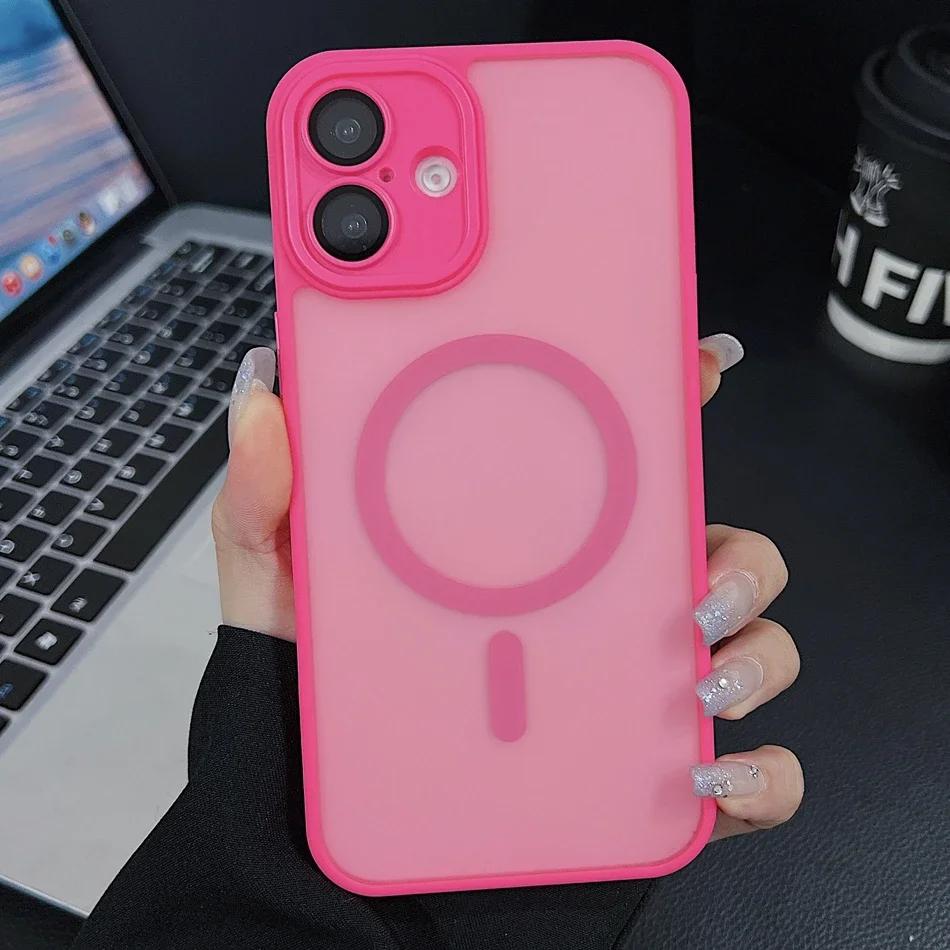 Роскошная защитная пленка для объектива из стекла, магнитный чехол для iPhone 16 15 14 Plus 11 12 13 Pro Max 16Pro 15Pro Max, полупрозрачная матовая крышка