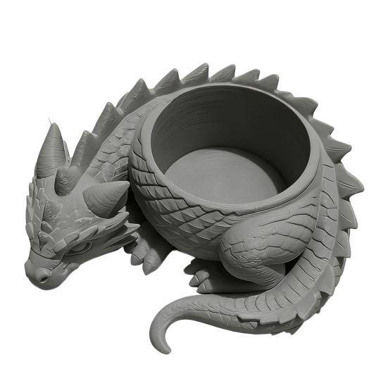 Цветочный горшок, напечатанный на 3D-принтере, Горшок-плантатор в сказочном стиле в форме дракона с вентилируемой конструкцией, Маленький контейнер для растений для домашнего декора