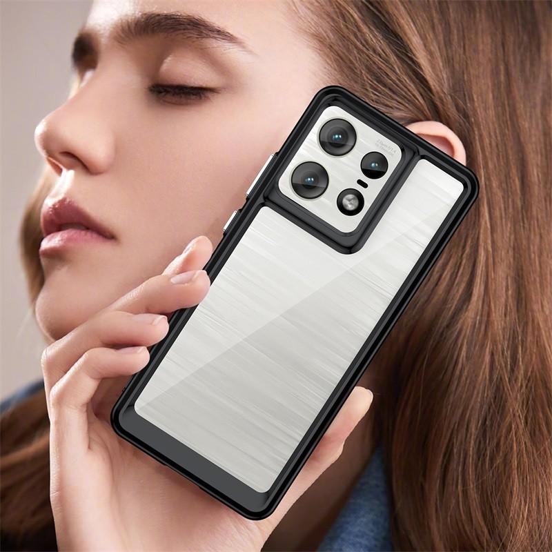 Прозрачный чехол из ПММА для Motorola Edge 50 Pro 50Pro Edge50Pro, цветная защитная пленка с мягкой окантовкой, противоударный твердый чехол