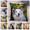 Cute Pet Animal Dog Print Pillowcase Scottish Border Collie Cushion Cover Sofa Car Decoration