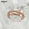 SIMJOO Женское кольцо с розовым золотым лицом и цирконом