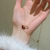 Позолоченная 18 каратным золотом подвеска-сердце со знаком зодиака Лошадь и цирконами - Элегантная цепочка на ключицу