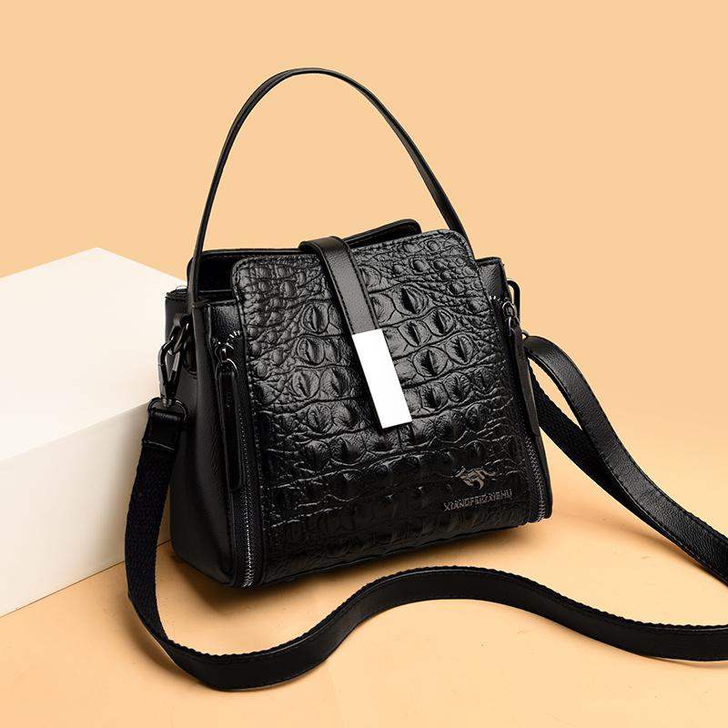 Crocodile Pattern Leather Bag for Women Feminine Shoulder Bag Crossbody Bag