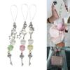 Handmade Beaded Lanyard Cute Phone Chain Beads Phone Pendant Four Leaf Clovers Shape Phone Jewelry for Phones Key and Bag