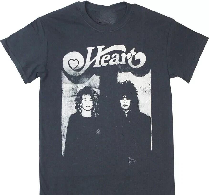 Винтажная черная классическая футболка с коротким рукавом и принтом Heart Rock Band S-5XL Унисекс