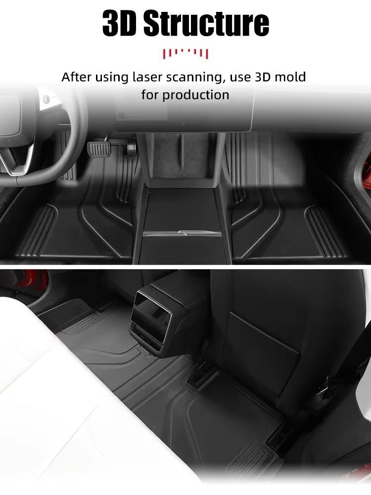 Доступные коврики для пола для Tesla Model Y/Y (обновленная версия): Стандартные коврики в багажник (передние и задние)