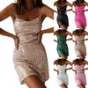 Women's Spaghetti Straps Sequins Disco Dresses Sexy Sparkly Cocktail Party Club Dress Evening Gowns