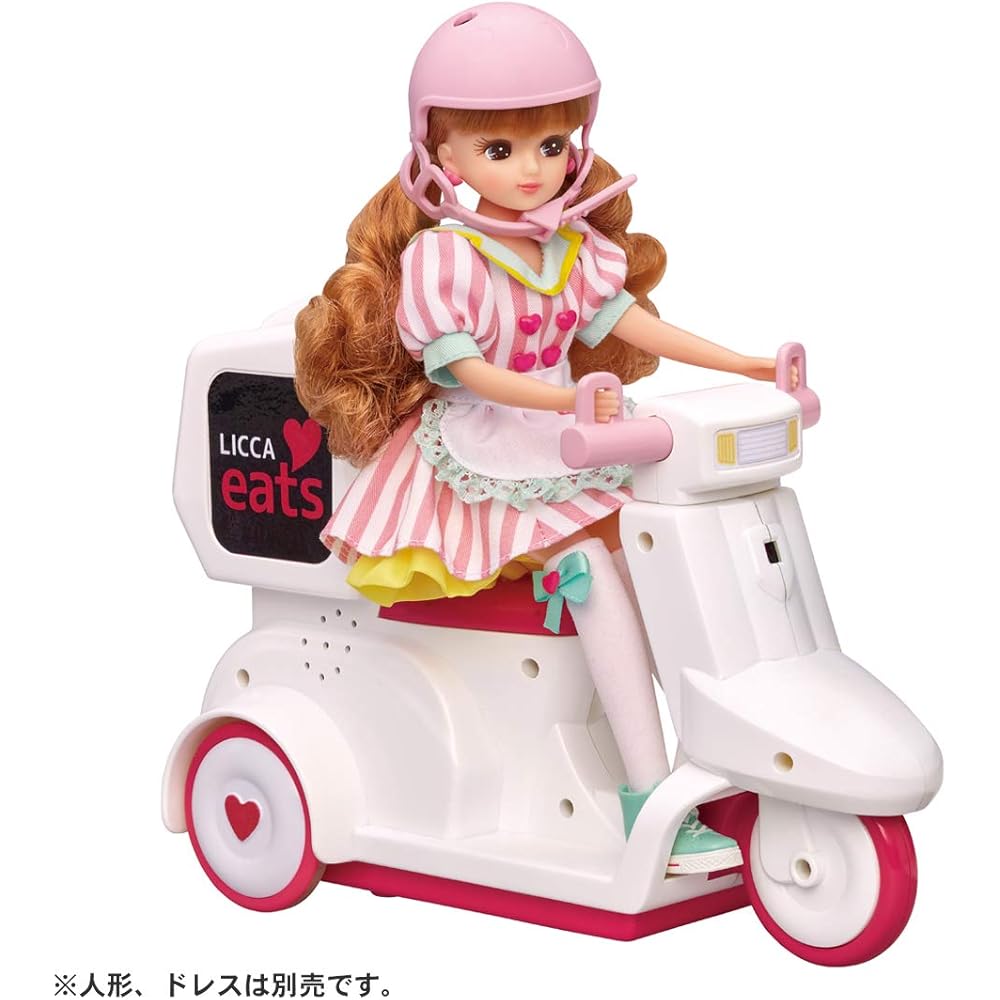 Takara Tomy Licca-chan Delivery Scooter 10 x 27 x 21 cm for Ages 3 and Up