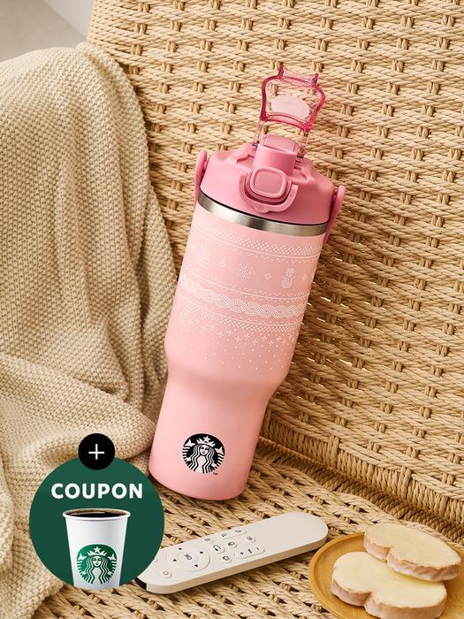 STARBUCKS SS Зимний вязаный розовый стакан Cal 946 мл