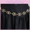 Double Women Metal Ring Waist Chain Summer Stylish Jewelry Chain Accessory
