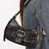 Retro Style Oil Wax Leather Shoulder Bags Punk Female Multi-pockets Underarm Bags Fashion Motorcycle Ladies Handbags