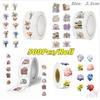 500Pcs/Roll Ins Flowers & Reading Kids Rewards Stickers - DIY Scrapbooks Album Decor Sealing Label Decals