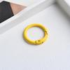 Handmade Color-Baked Zinc Alloy Keychain with Spring Coil Buckle