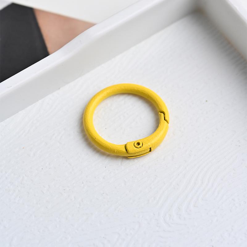 Handmade Color-Baked Zinc Alloy Keychain with Spring Coil Buckle
