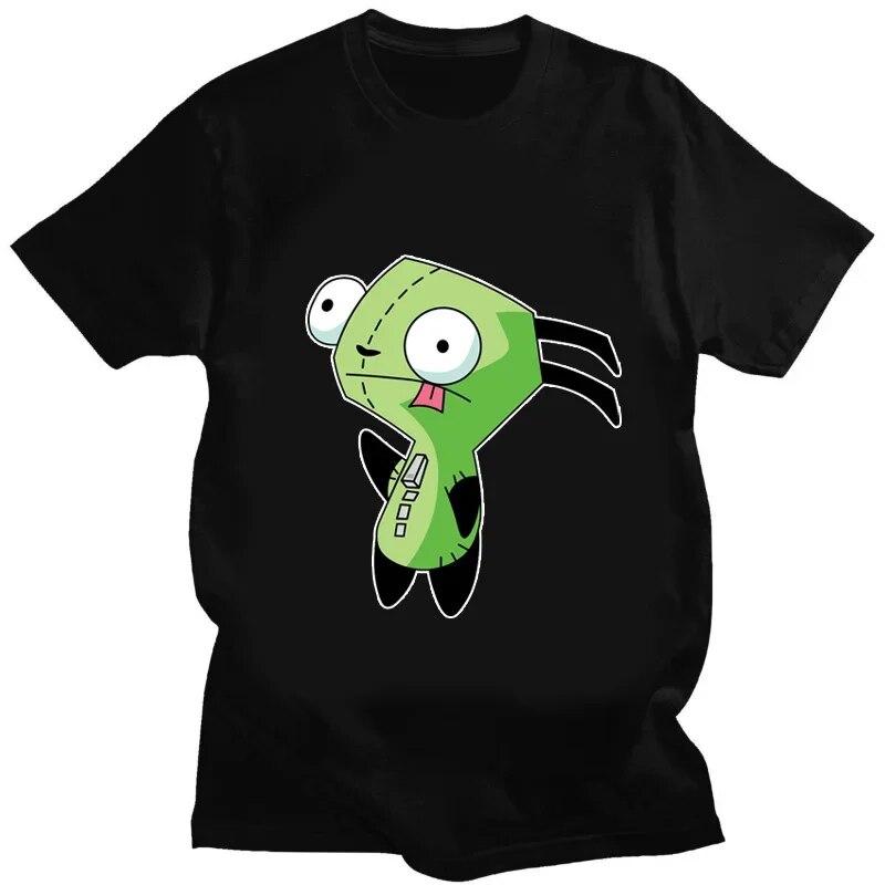 Футболка с рисунком «Захватчик Зим» Kawaii Zim Image, милая футболка с мультяшным принтом, унисекс, женская футболка в стиле ретро, ​​модная футболка для творчества с короткими рукавами