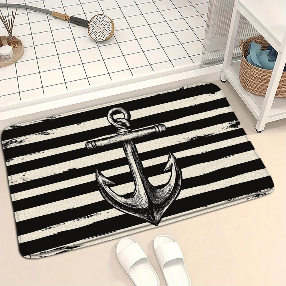 Navigation Anchor Pattern Floor Mat Suitable for Foyer Living Room Bedroom Kitchen Home Decoration Carpet Entrance Door Mat