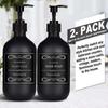 2 шт., дозаторы для мыла с 6 этикетками, матовый черный, дорожный дозатор для бутылок, насос, пустая бутылка, контейнер для жидкого геля для душа