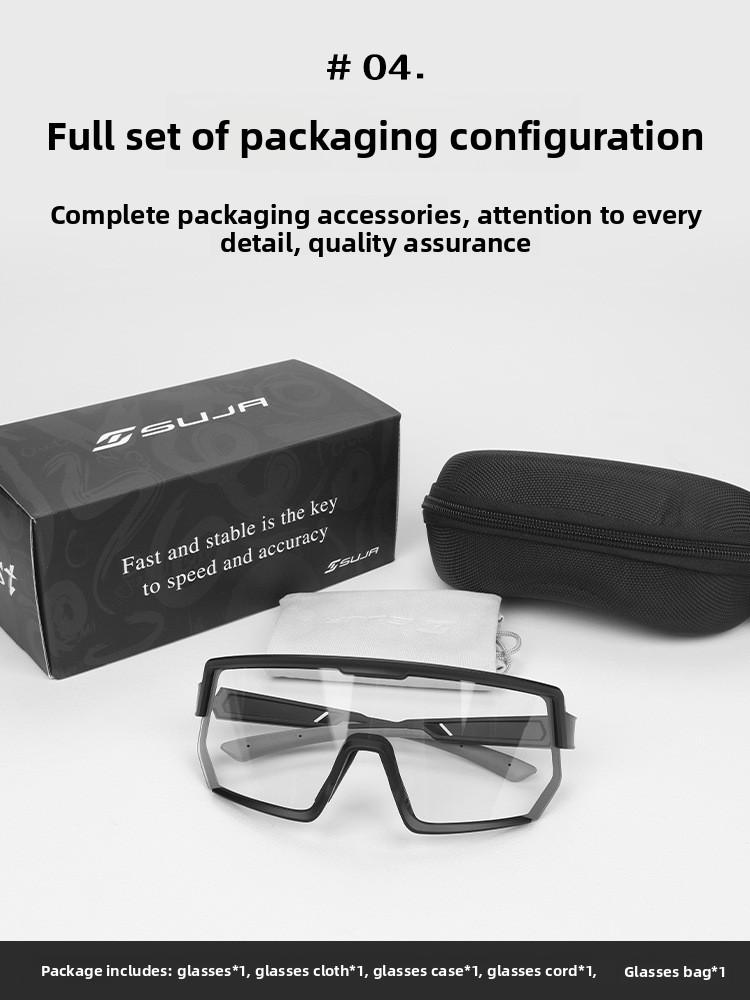 Anti-fog Full Frame TR90 Cycling Glasses Outdoor Bike Running Unisex Color-changing Goggles Windproof Sand Proof UV Protection