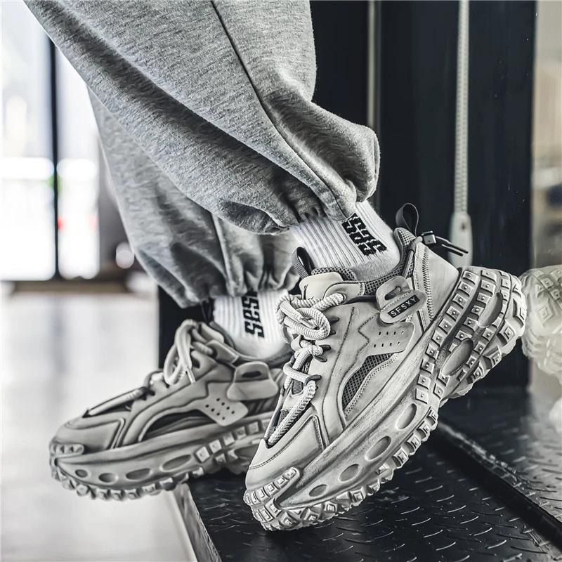 Уличный спортивный стиль мужские повседневные кроссовки на платформе винтажный дизайн массивные уличные кроссовки для скейтбординга теннисные кроссовки Zapatillas Hombre