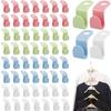 60Pcs Clothes Hangers Space Saving Closet Connector Hooks Cascading Plastic Wardrobe Clothes Coat Organizer Rack Holder