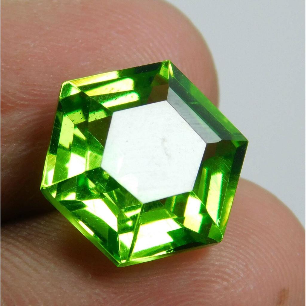 8.10 Ct NATURAL A+ Quality Green PERIDOT Fancy Cut Faceted Gemstone