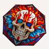 Flaming Skull Stained Wall ArtUmbrella, Portable 3-Fold Compact Umbrella,Christmas Gift ES655