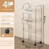Acrylic Trolley Storage Rack TransparentMultilayer Rolling Cart with Removable Baskets Cosmetics Snack Storage Shelf Bookshelf