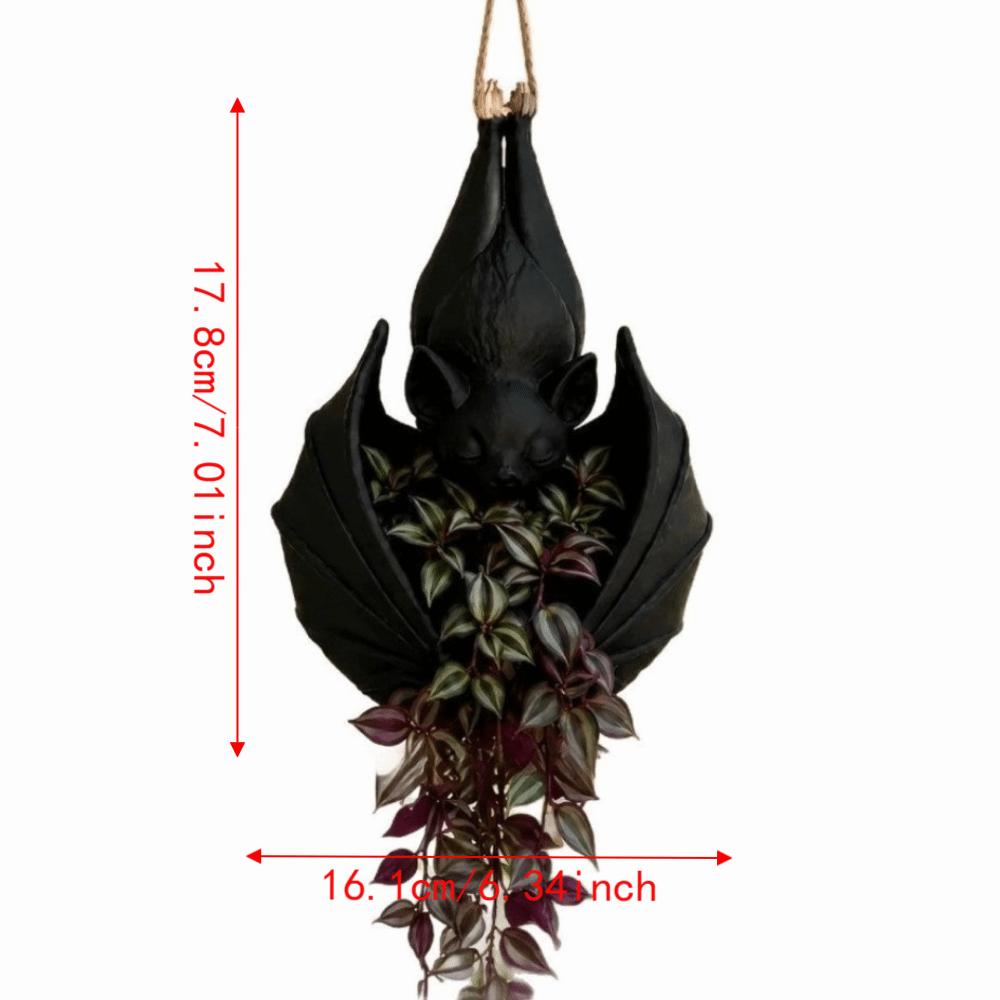 Creative Bat Shaped Flower Pot Gothic Style Bat Wing Flowerpot Unique Wall Plant Pot Garden Decor