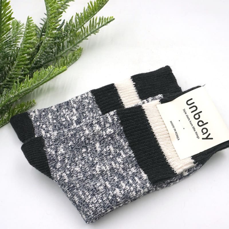 UNBDAY Women's Winter Ringle Knit Socks - Khaki