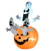 Inflatable Pumpkin Ghost Phantom Halloween Decoration Figure Air Figure with LED Lighting, Polyester, 120x120x180cm