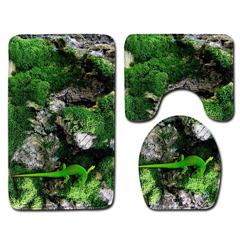 Tree Hole 3D Toilet Floor Mat Animal Bathroom Non-Slip Mat Toilet Three-Piece Carpet Pattern Can Be