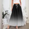 Women's Flowy Flared Ruffle Hem A Line Maxi Skirts Elastic Waist Elegant Tiered Layer Boho Long Skirts