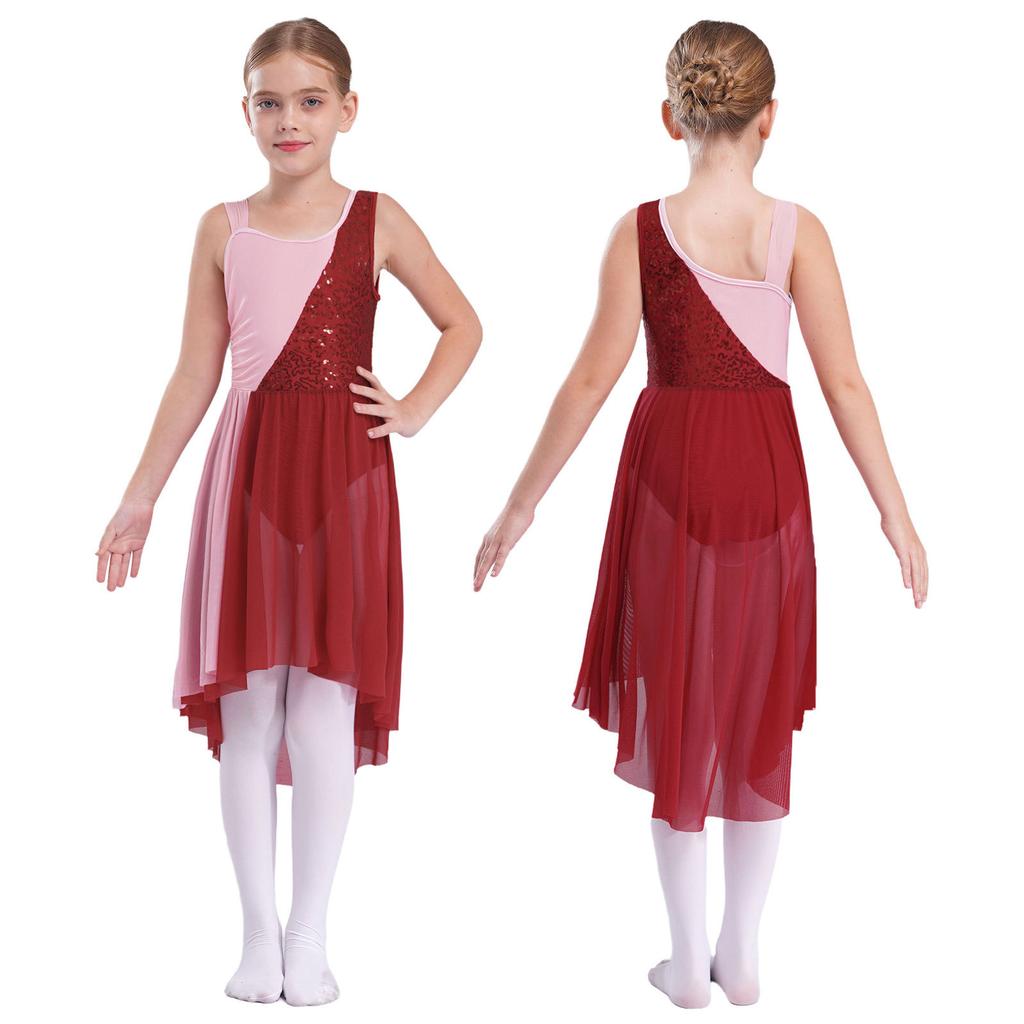 Детское лирическое танцевальное платье для девочек, балетное гимнастическое трико, современное танцевальное платье для выступлений