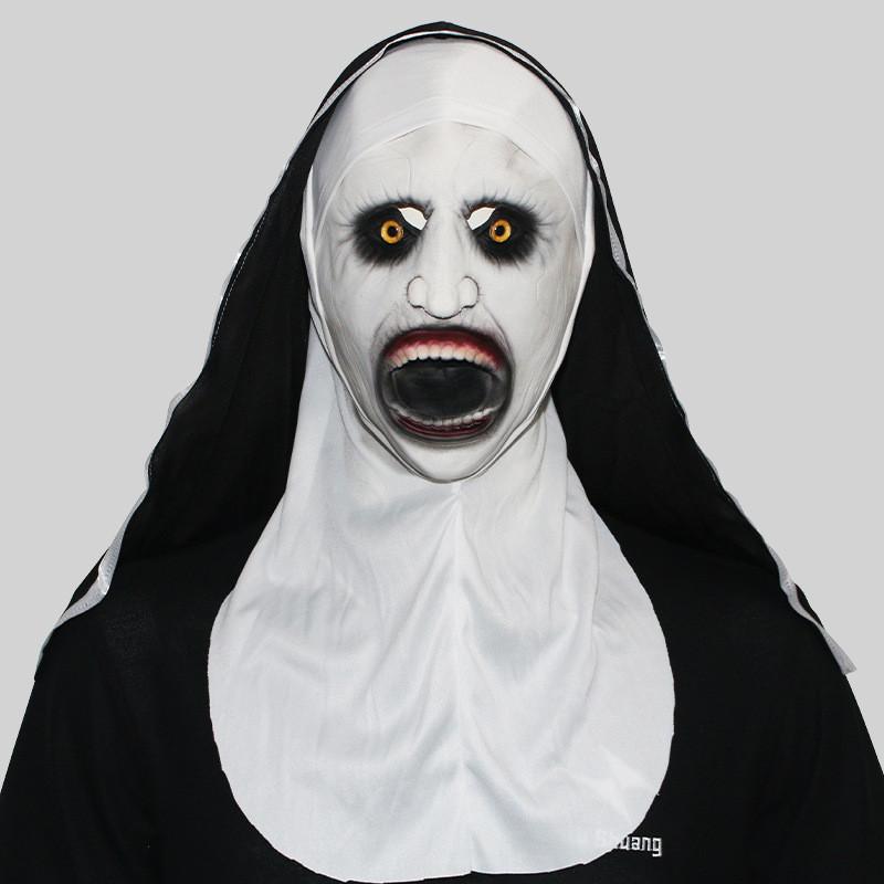 Жуткая латексная маска монахини для Хэллоуина и страшных костюмированных мероприятий для взрослых