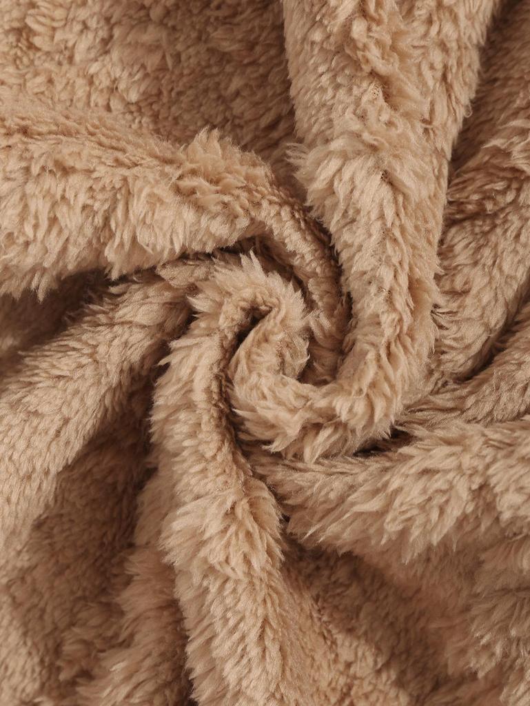 ZAFUL Мужская повседневная однотонная толстовка с круглым вырезом и длинным рукавом, пушистая, с фактурной фактурой, с ворсом и узором «косичка»