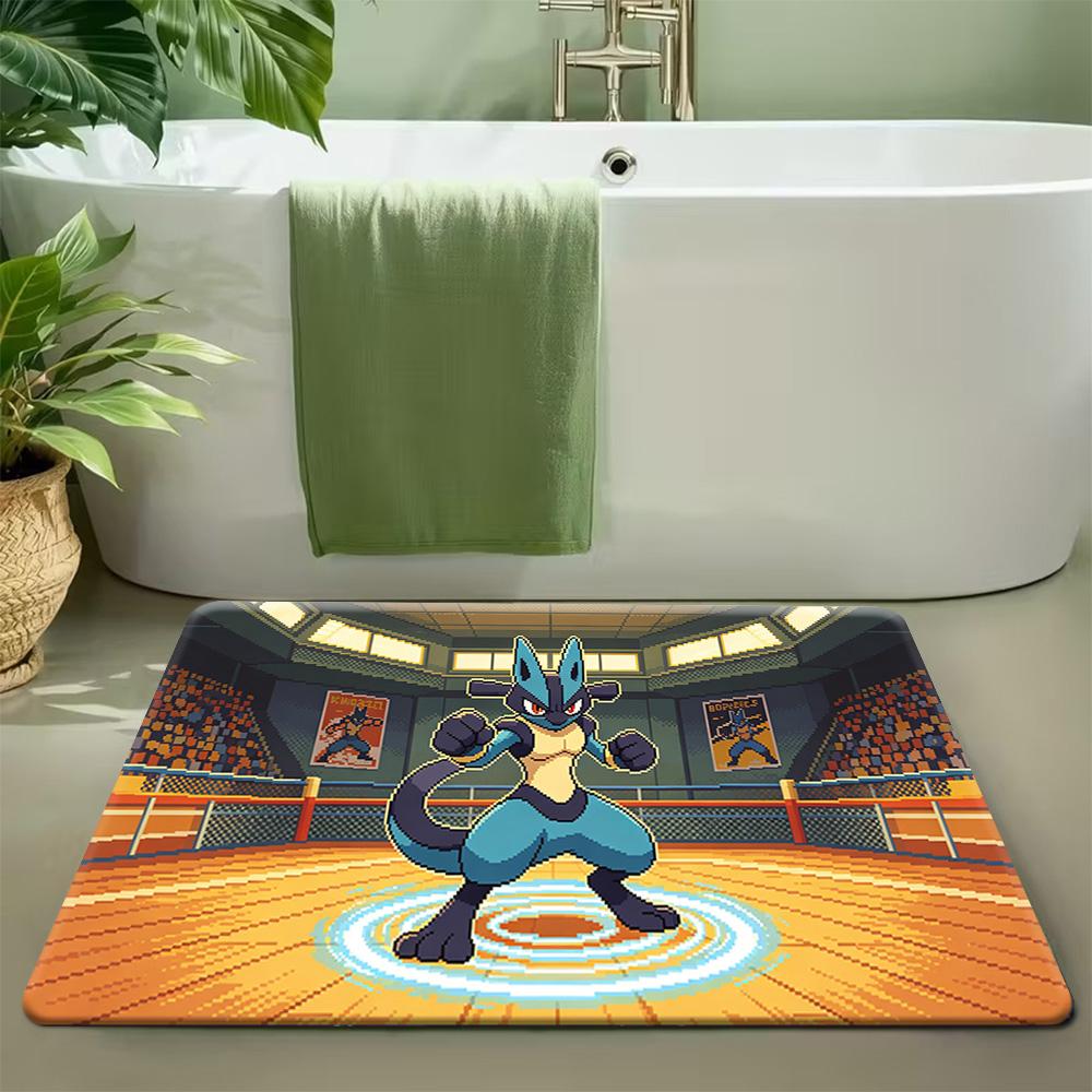 Sunset Beach Lapras Pokemon Print Soft Non-Slip Absorbent Doormat Rug Indoor Home Bathroom Entryway Floor Decor Mat