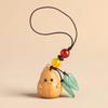 Sandalwood Pear Key Chain Handmade Rope Chinese Style Key Ring Charm Wood Phone Chain  Couple Gifts
