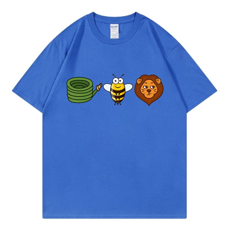 Hose Bee Lion Funny Garden Meme Tshirts Unisex Unisex Clothing High Street Fashion Trend Tshirt Summer Casual 100cotton T Shirts